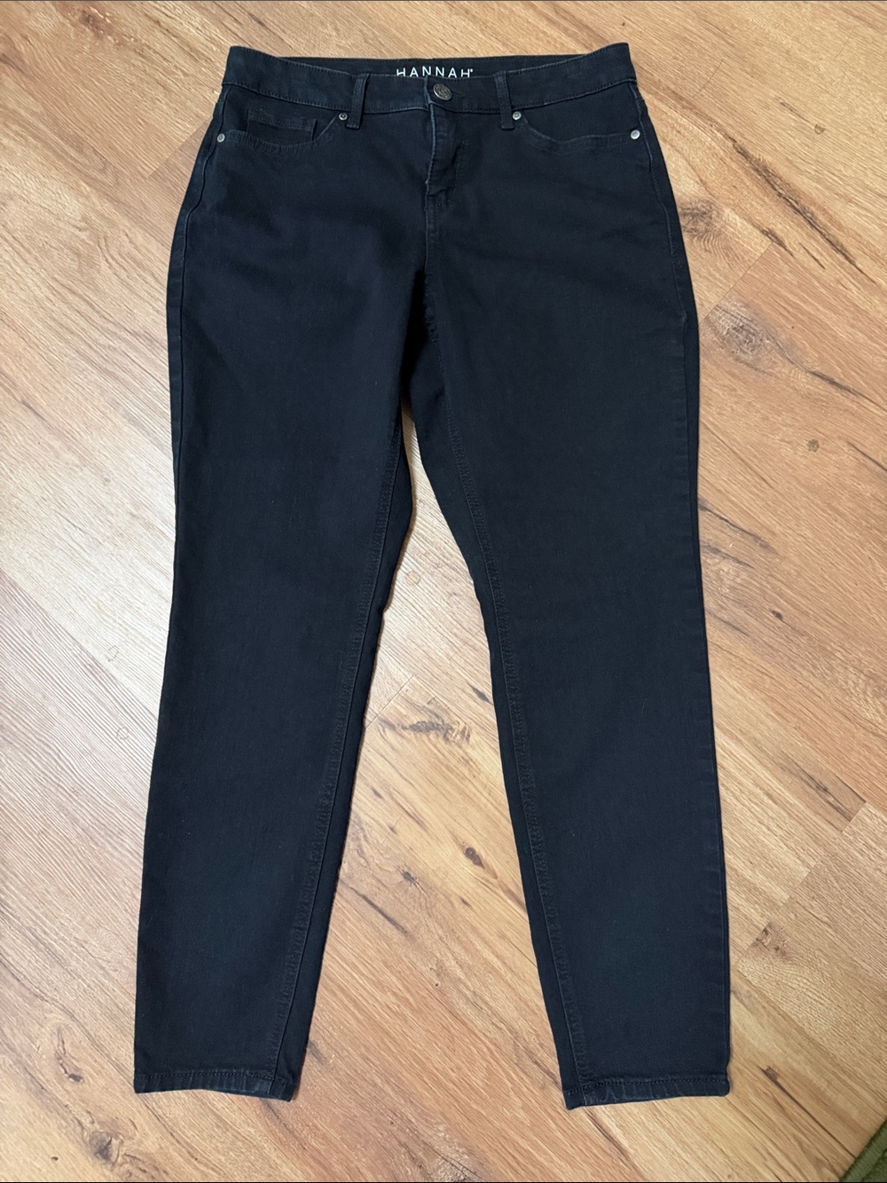 Hannah classic 5 pocket Straight Jeans, black, size 10